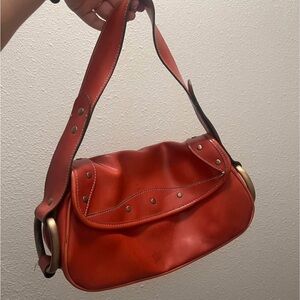 Vintage burnt orange shoulder purse
